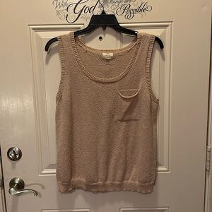 Perch- Tan 100% polyester tank sweater with pocket / Size  XL / M-26